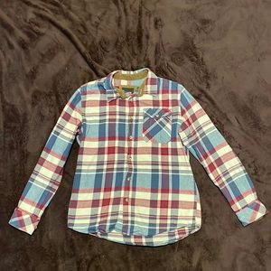 Men’s medium flannel shirt red white and blue
